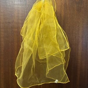 Sheer Yellow Organza Scarf